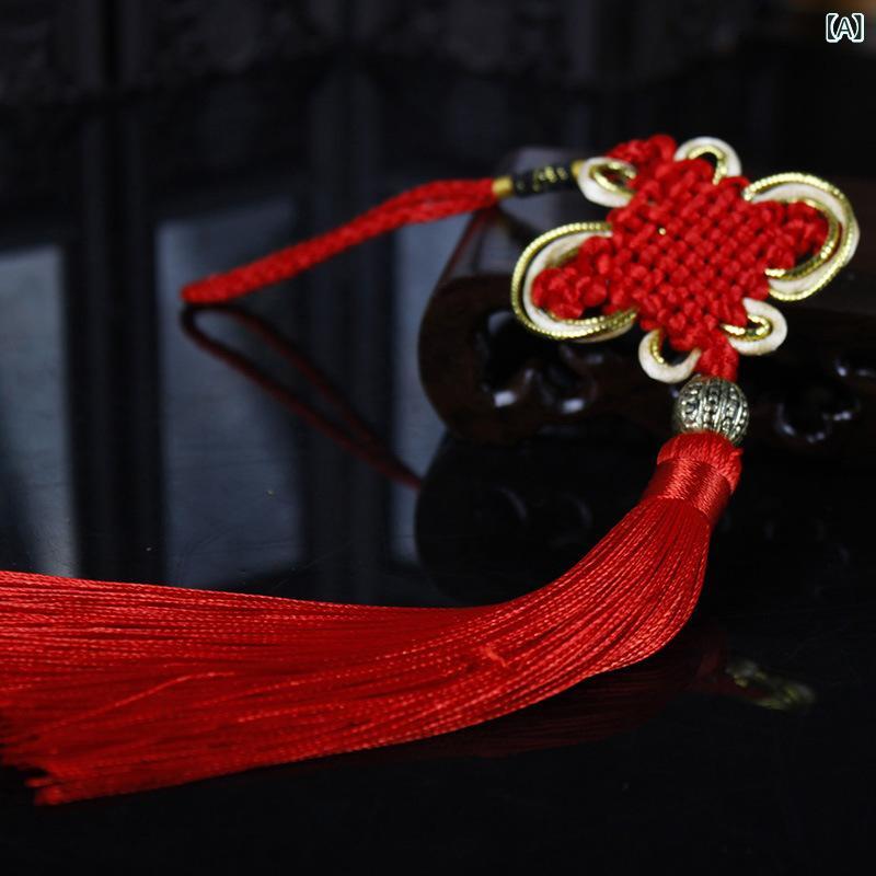 ・結び方: 万字結び・カラー展開: 赤、紫、緑、ロイヤルブルー、ローズレッド、黄・カテゴリ: 中国結び