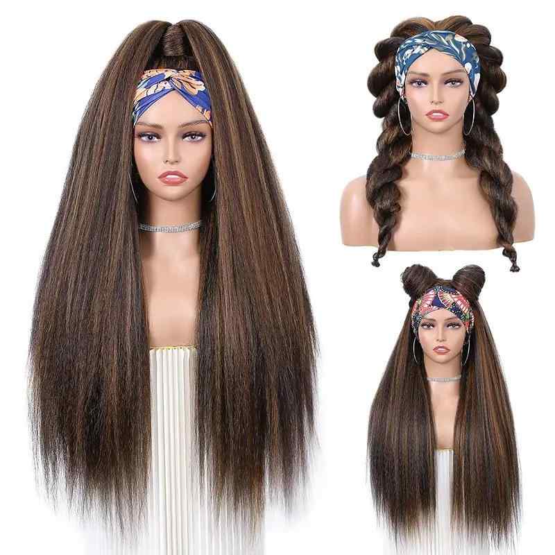 ウィッグ レディース ヘアバンド一体型 アフロ ロングカール 巻き髪 かつら 欧米風 アフリカンスタイル 高温耐熱ファイバー 前髪あり 小顔効果 普段使い ブラック ブラウン ワインレッド ブロンド