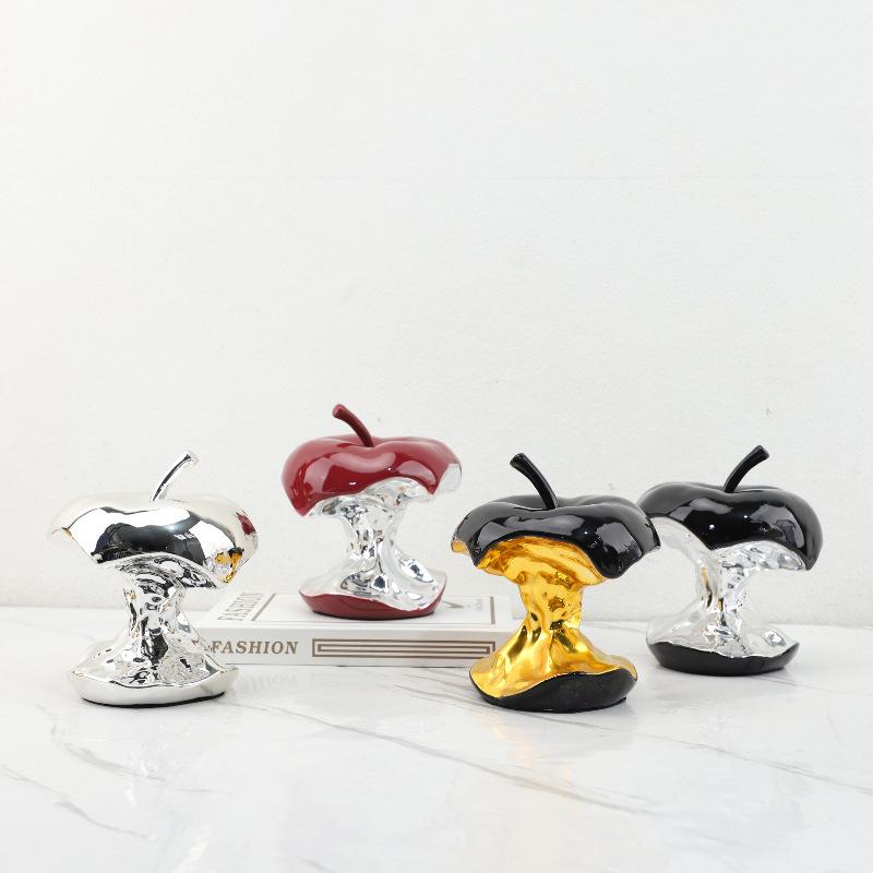 オブジェ ヨーロピアン ライトラグジュアリー 高級感 電気メッキ加工 樹脂製 アート アップル リビング 玄関 本棚 インテリア 装飾品