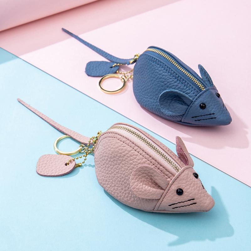 Other - 小銭入れ レディース 女性用 かわいい キャラクター アニマル柄 牛革 ソフトレザー ミニ コンパクト おしゃれ 韓国風 フェミニン 普段使い デイリーユース ブラック ピンク イエロー