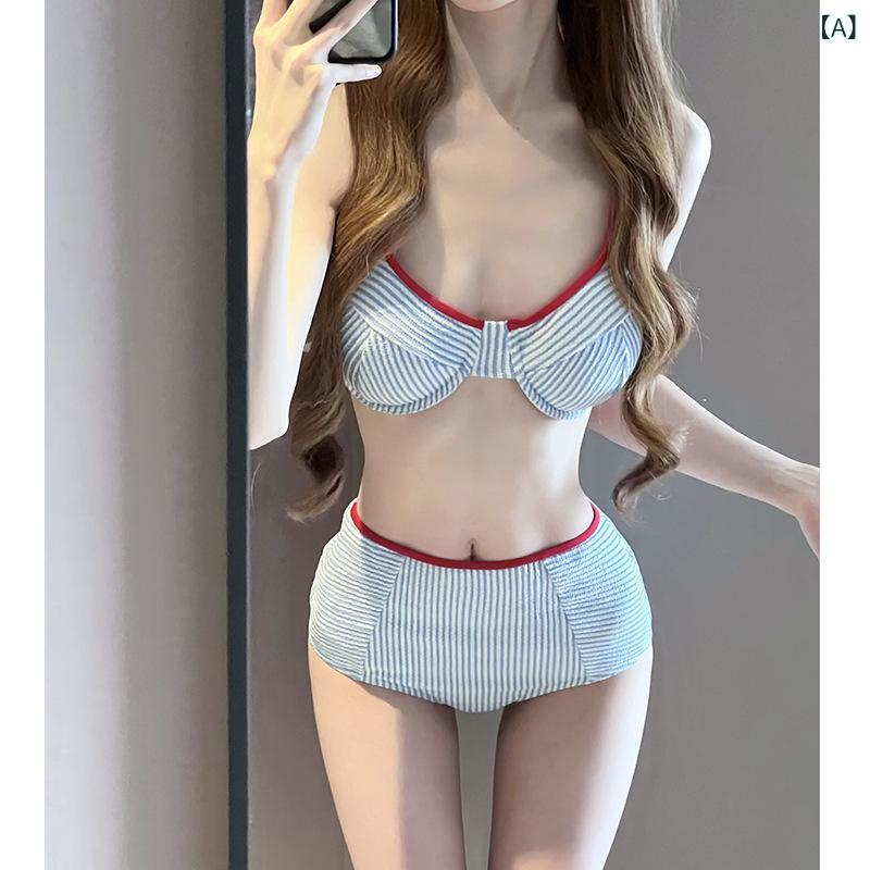 水着 レディース セパレート ビキニ ツーピース ストライプ ストラップ セクシー ...