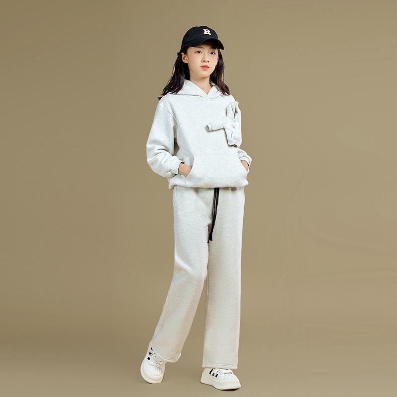 キッズセットアップ 女の子 ジュニア フリース トレーナー ジャージ 2点セット 秋...