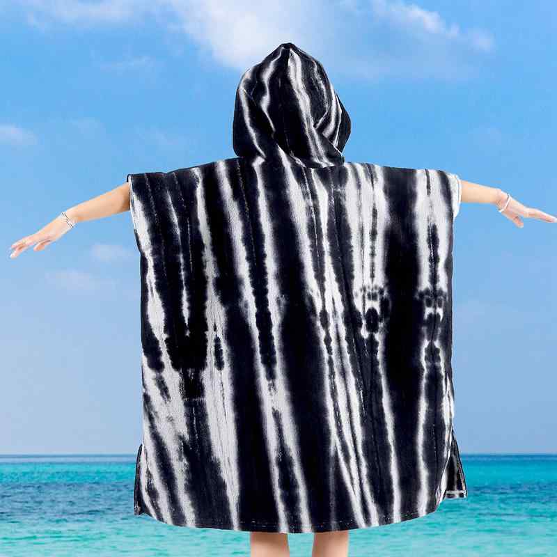 ポンチョ 大人用 男女兼用 速乾 吸水 マイクロファイバー タオル地 フード付き 着替え ビーチ サーフィン プール 水泳 マリンスポーツ 入浴後 バスローブ 軽量 コンパクト