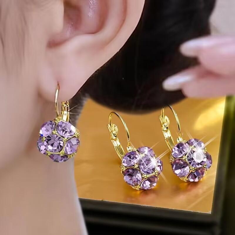 ピアス レディース フープピアス 水晶 カラフル レトロ ニッケルフリー 電気メッキ加工 金属アレルギー対応 サークル 揺れる 大人 上品 オフィス 通勤 カジュアル