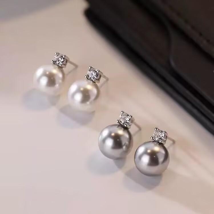 ピアス レディース パール 925銀 金属アレルギー対応 10mm 12mm 一粒パール スタッ...