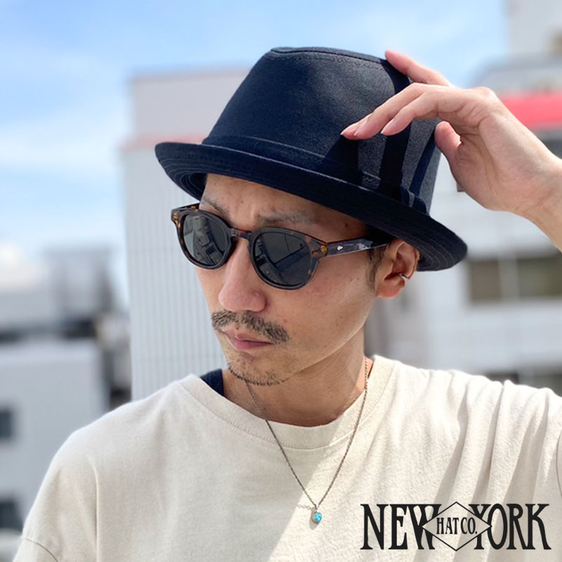 ニューヨークハット ニューヨークハット キャンバス フェドラ 3105 中折れハット ブラック Canvas Fedora つばの短い 正規取扱い メンズ ブランド NEW YORK HAT