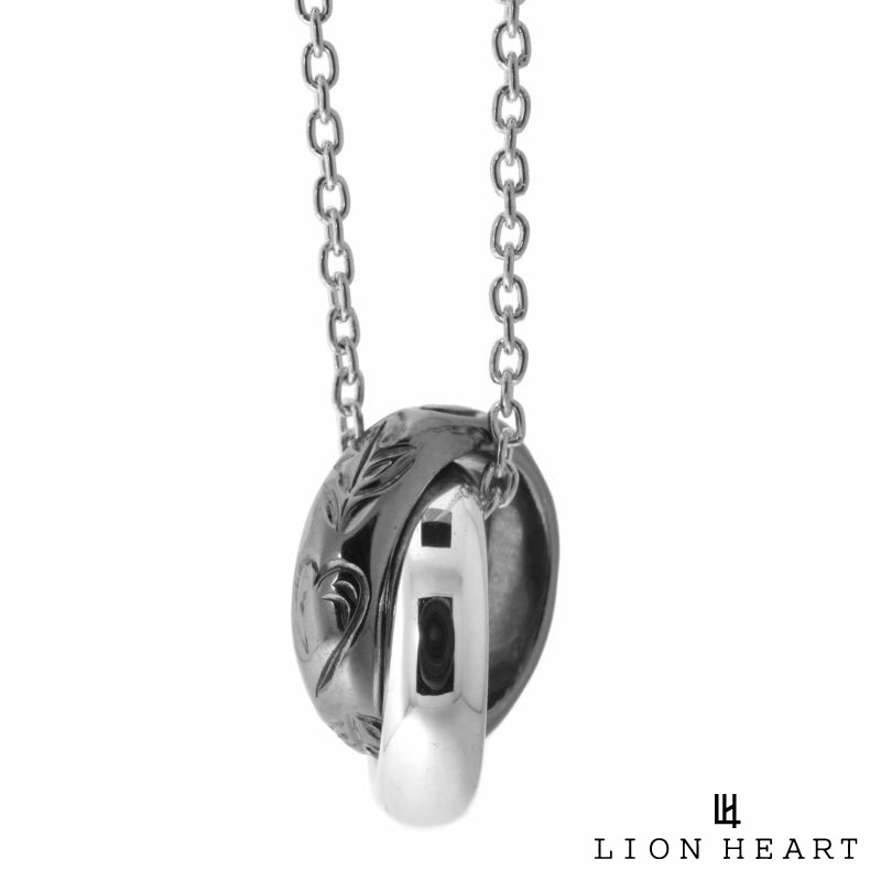 ブルーム ネックレス ライオンハート ブルーム ダブルリング ネックレス シルバー925 ブラック 黒 メンズ ブランド LION HEART