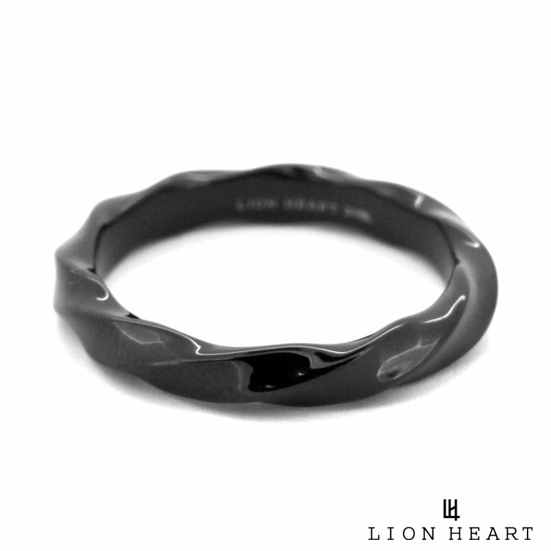 ライオンハート 指輪 メンズ ライオンハート デュオ リング ツイスト サージカルステンレス ブラック 13号～21号 メンズ ブランド 指輪 LION HEART