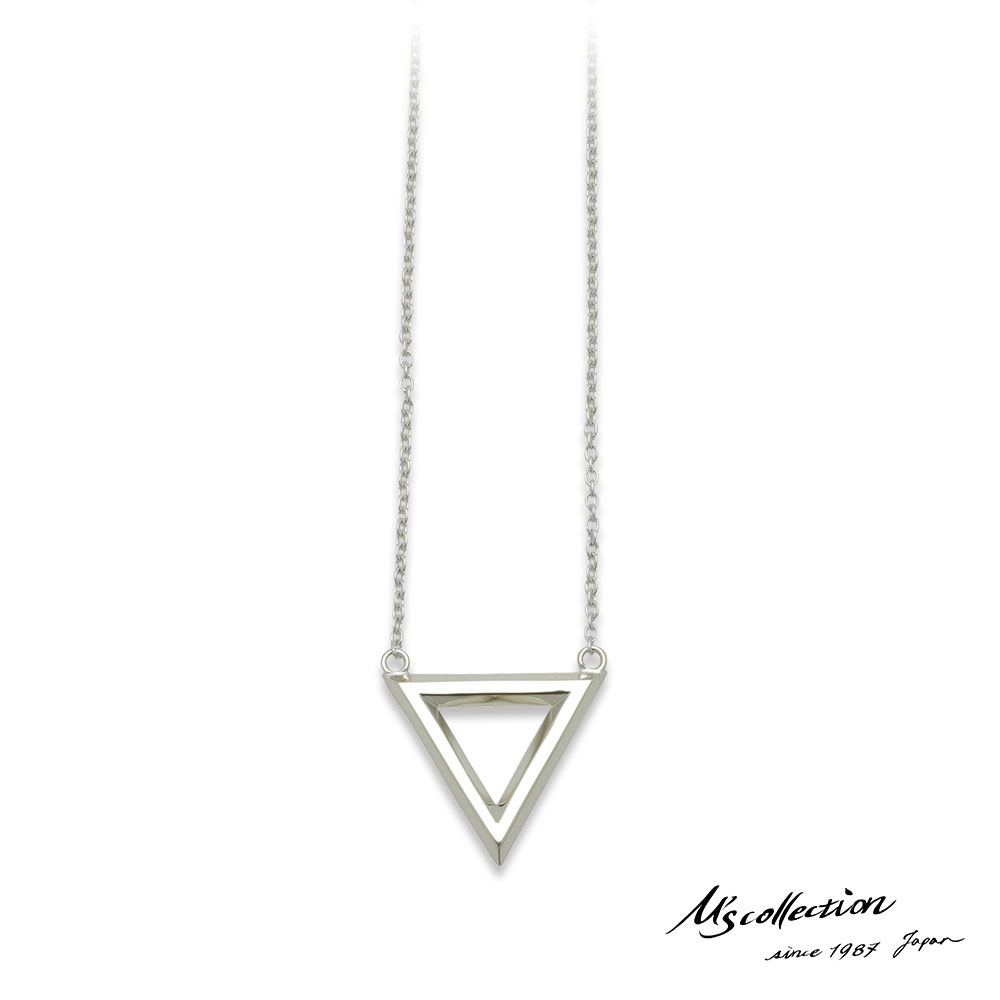 エムズコレクション トライアングル ペンダント ネックレス 50cm アズキチェーン シルバー925 メンズ ブランド