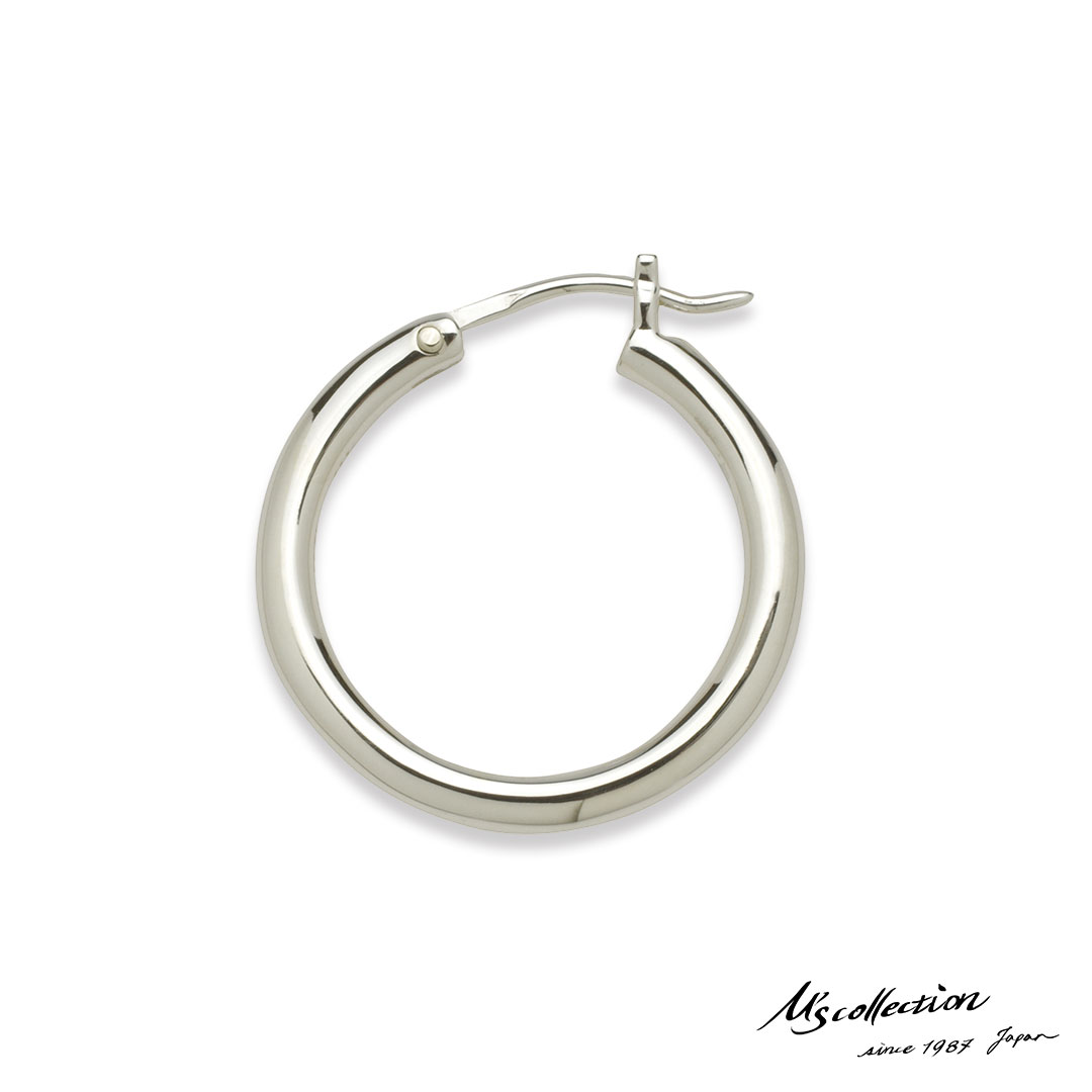 Rakuten - もうすぐ終了！クーポンで10％OFF 20日23時59分まで エムズコレクション ファイン ラウンド フープ ピアス M シルバー925 片耳用 1点売り メンズ ブランド