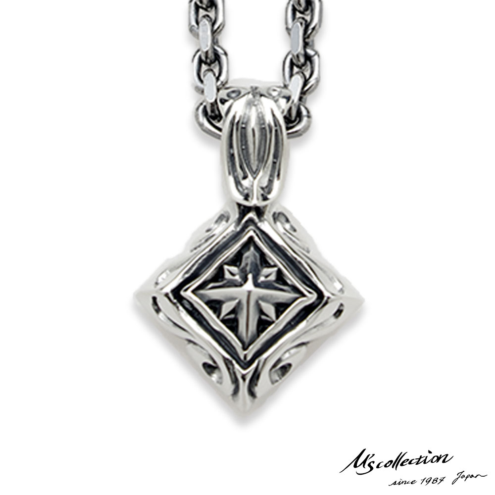 エムズコレクション トリプルX アーバン トライバル ペンダント ネックレス L アズキチェーン シルバー925 メンズ ブランド