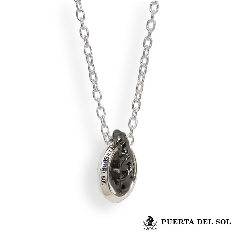 プエルタデルソル PUERTA DEL SOL ダブルリング ネックレス ブラック 黒 シルバー950 チタンコーティング メンズ ブランド(4)