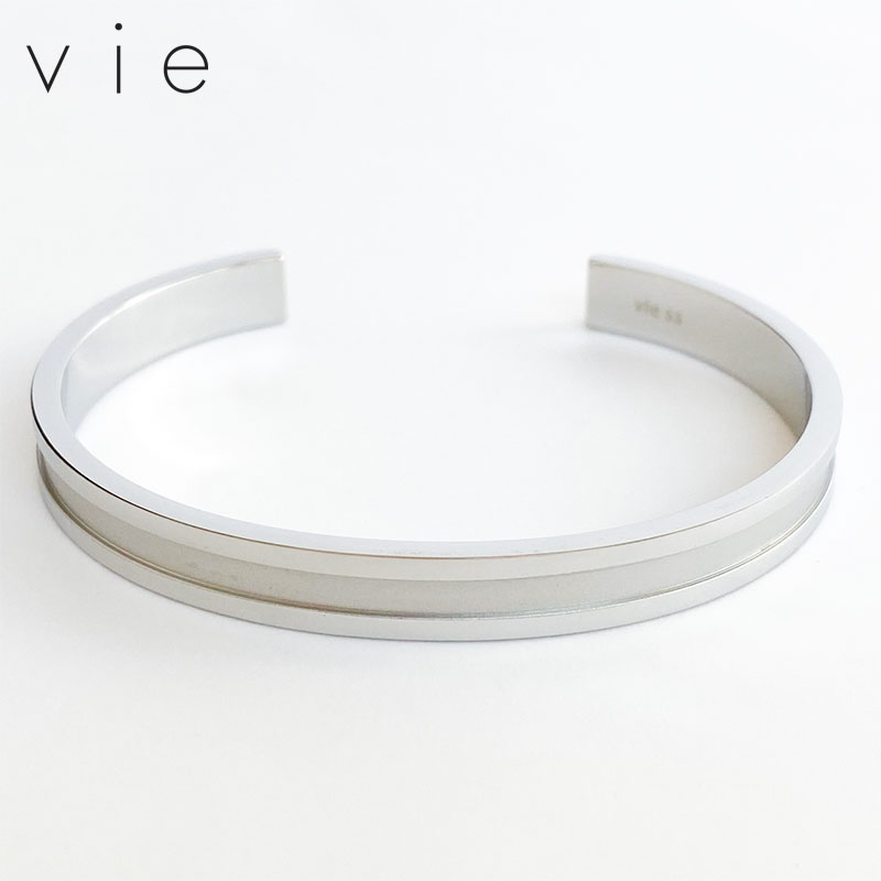 vie ヴィー 名入れ刻印無料 バングル サージカルステンレス S-M シルバー レディース ブランド 正規取り扱い 名入れギフト