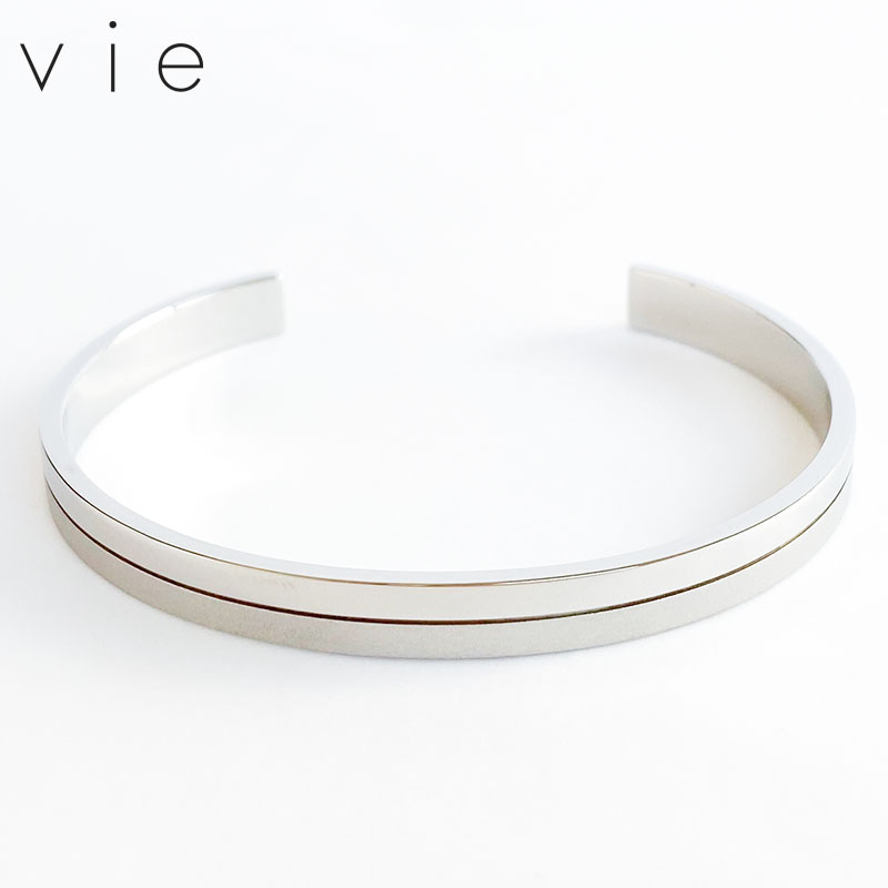 vie ヴィー 名入れ刻印無料 バングル サージカルステンレス S-M シルバー レディース ブランド 正規取り扱い 名入れギフト