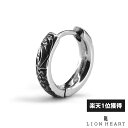 ライオンハート ハワイアン フープピアス 甲丸 サージカルステンレス シルバー 片耳用 1点売り メンズ ブランド LION HEART