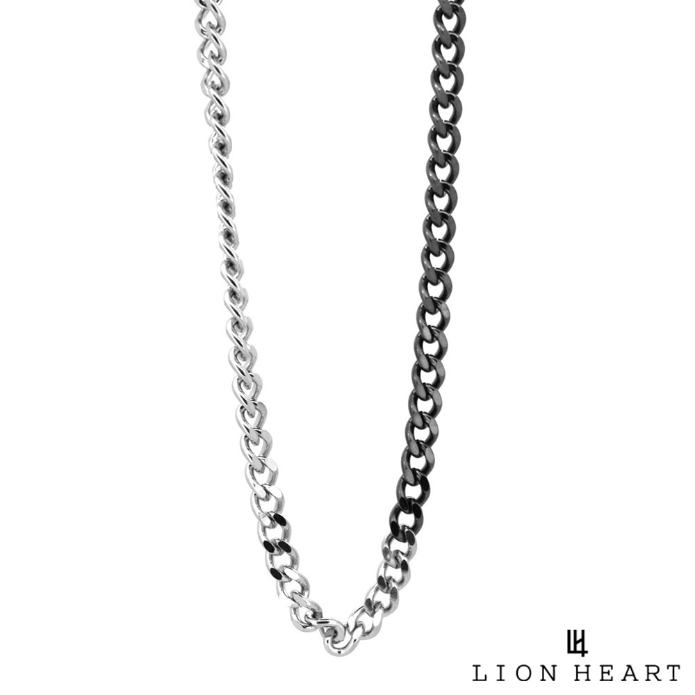 ライオンハート チェーンネックレス 5mm幅 カット喜平 50cm サージカルステンレス ブラック  ...