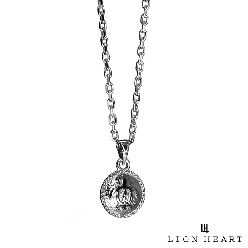 ライオンハート ハワイアン メダル ネックレス サージカルステンレス ブラック 黒 メンズ ブランド LION HEART