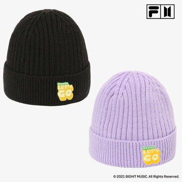 FILA フィラ Dynamite Beanie コラボ ダイナマイト ニットビーニー ブラック 黒 ライトパープル ニットキャップ ニット帽