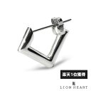 ライオンハート クロッシングピアス シリンダースクエア シルバー925 シルバー フープ ピアス フープピアス 片耳用 1点売り メンズ ブランド LION H...