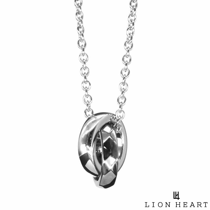 ライオンハート ジ・エッジ ダブルリング ネックレス シルバー925 ブラック 黒 メンズ ブランド LION HEART