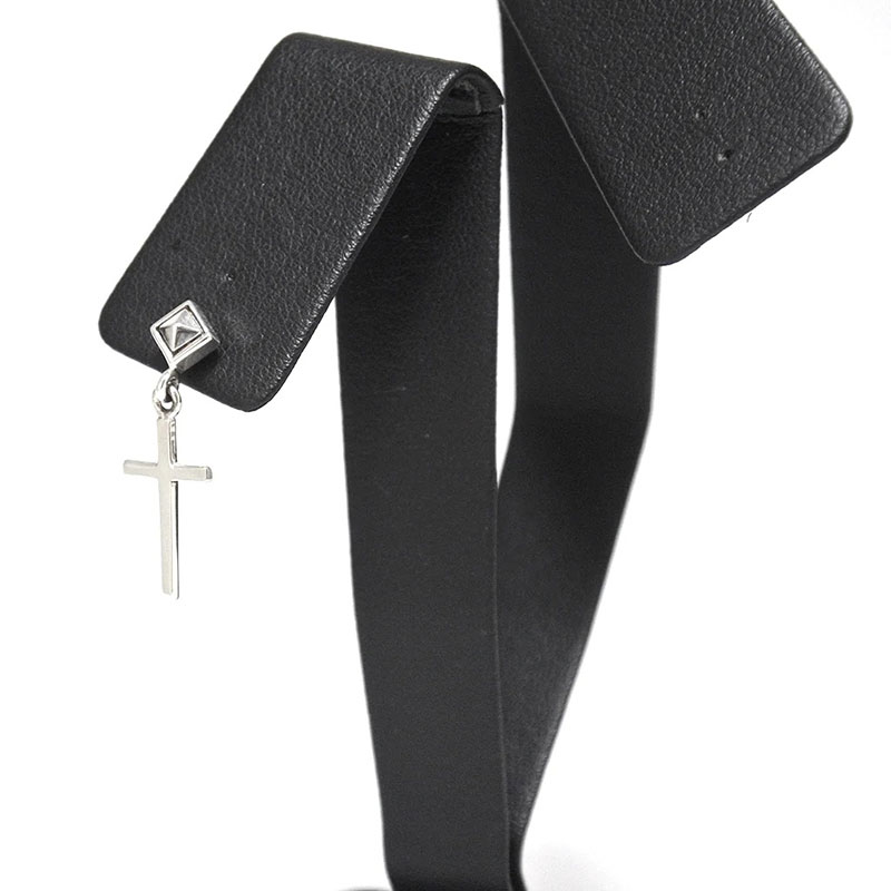 プエルタデルソル クロス スウィング ストーン スタッドピアス シルバー950 シルバースタッズ 十字架 ピアス 片耳用 1点売り メンズ ブランド PUERTA DEL SOL