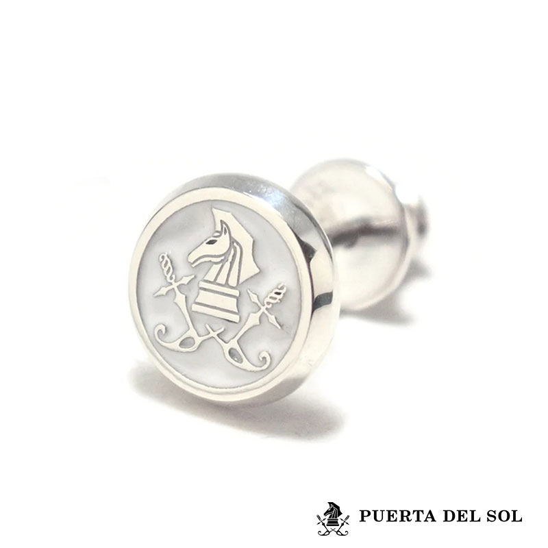 Rakuten - もうすぐ終了！クーポンで10％OFF 17日9時59分まで プエルタデルソル ナイトサークル スタッドピアス シルバー950 ホワイト 白 ピアス 片耳用 1点売り メンズ ブランド PUERTA DEL SOL