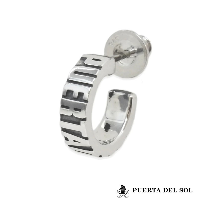 Rakuten - クーポンで10％OFF！17日9時59分まで プエルタデルソル タイポグラフィー G型 ピアス シルバー950 片耳用 1点売り メンズ ブランド PUERTA DEL SOL