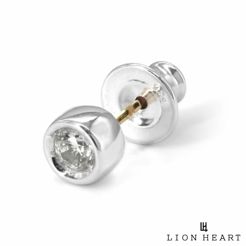 ライオンハート スタッズピアス era round シルバー925 クリアジルコニア ピアス 片耳用 1点売り メンズ ブランド LION HEART