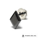 プエルタデルソル ダイヤモチーフ スタッドピアス シルバー950 チタンコーティング ブラック 黒 ピアス 片耳用 1点売り メンズ ブランド PUERTA D...