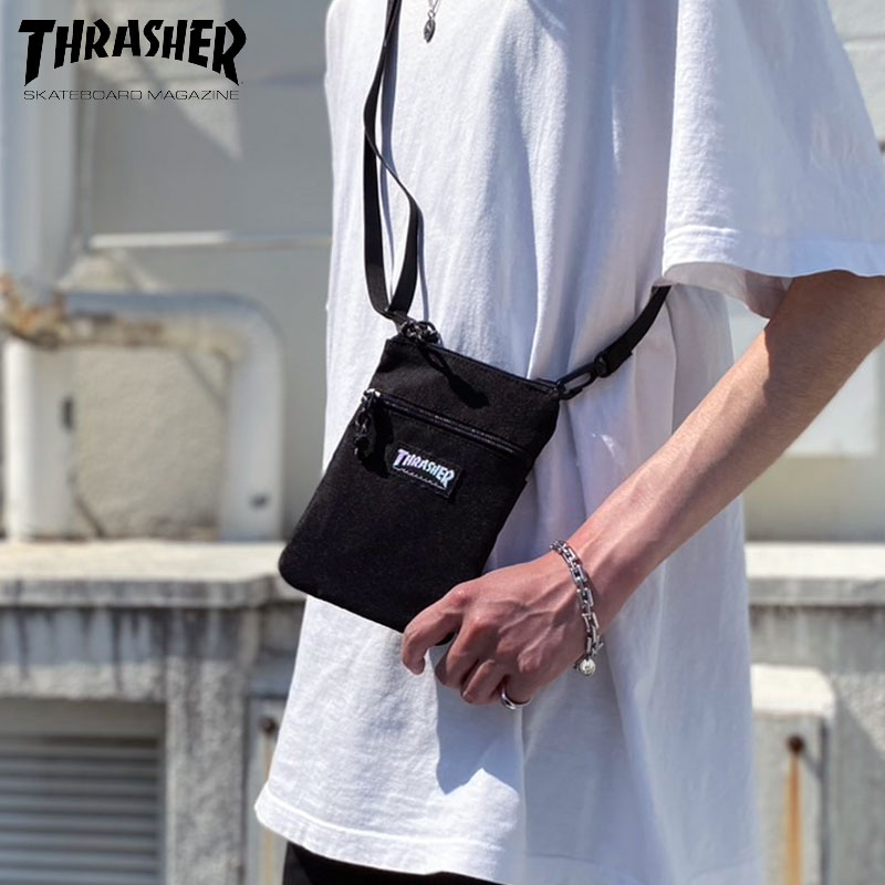 もうすぐ終了！クーポンで10％OFF 11日1時59分まで THRASHER スラッシャー ショルダーポーチ ショルダーバッグ 斜め掛け 肩掛け バッグ 正規取扱い メンズ レディース ブランド Shoulder Pouch