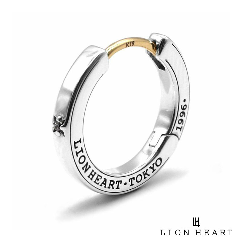もうすぐ終了！クーポンで10％OFF 26日1時59分まで ライオンハート クラッチピアス プレーンフープ シルバー925 クリアジルコニア 片耳用 1点売り メンズ ブランド