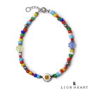 ライオンハート フラワー LEO アンクレット マルチカラービーズ メンズ ブランド アンクレット 真鍮 LION HEART
