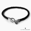ライオンハート “HOWL” スリム レザー ブレスレット シルバー925 牛革 本革 レザー ブレスレット メンズ ブランド LION HEART