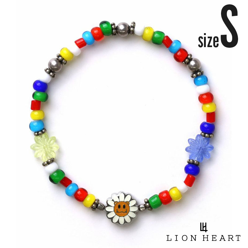 ライオンハート “LEO” フラワー ビーズ ブレスレット （ビーズ用ゴムタイプ） マルチカラー サージカル..