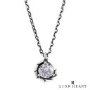 ライオンハート タテガミサイドシルバー ネックレス クリアジルコニア シルバー925 メンズ ブランド LION HEART