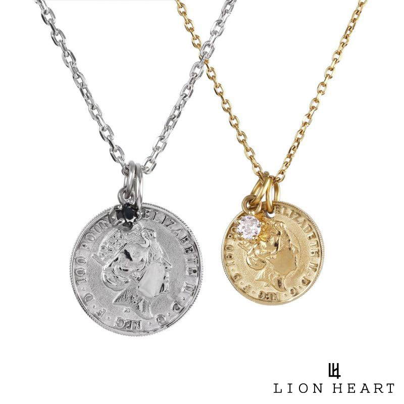 ライオンハート LH-1 ライオン コイン ペアネックレス サージカルステンレス316L ジルコニア メンズ レディース ブランド カップル 記念日 LION ...