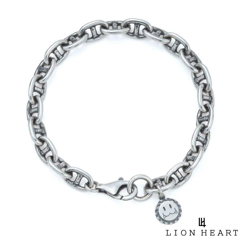ライオンハート LEO マリン チェーン ブレスレット クリップ いぶし仕上げ シルバー925 メンズ ブランド LION HEART
