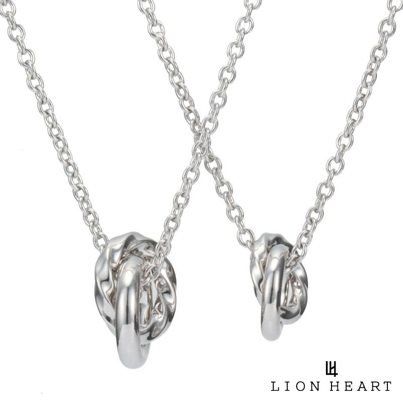 ライオンハート for Gift ツイスト ダブルリング ペアネックレス シルバー925 メンズ レディース ブランド 記念日 カップル LION HEART