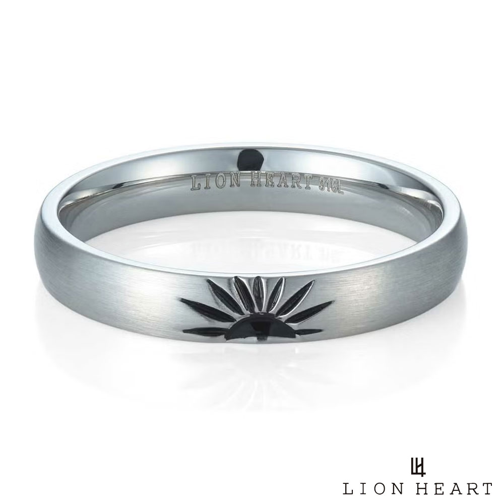 クーポンで10％OFF！18日23時59分まで ライオンハート LH-1 サンモチーフ ラウンド リング サージカルステンレス 金属アレルギー対応 マットシルバー 9号～21号 指輪 メンズ ブランド