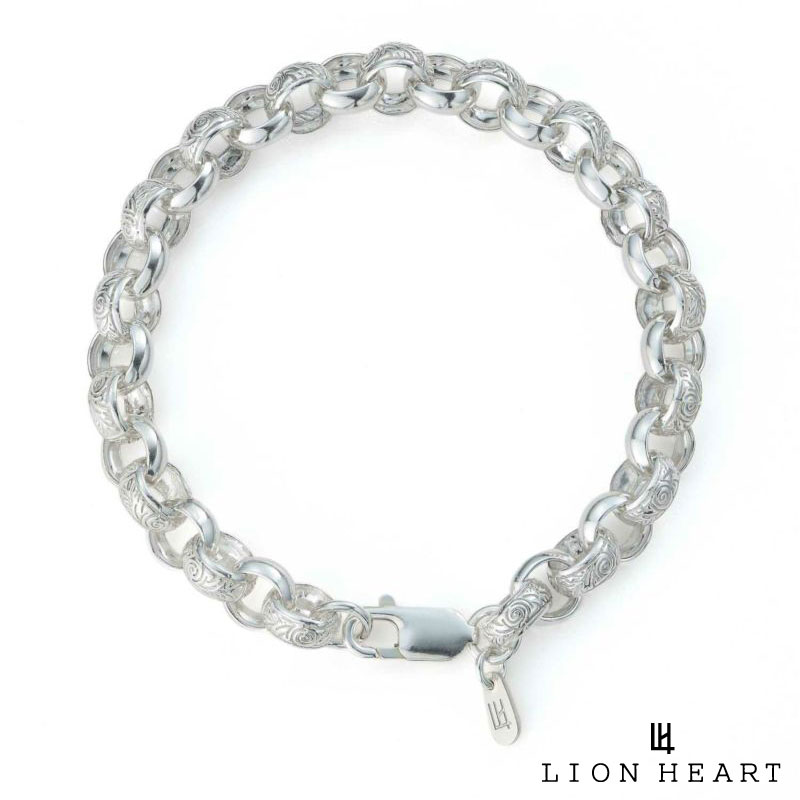 ライオンハート ベーシック カービング ブレスレット ラウンドチェーン シルバー925 メンズ ブランド LION HEART