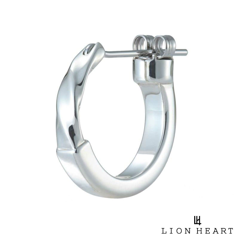ライオンハート for Gift クロッシングピアス クォーター ツイスト シルバー925 フープ ピアス フープピアス 片耳用 1点売り メンズ ブランド LION HEART