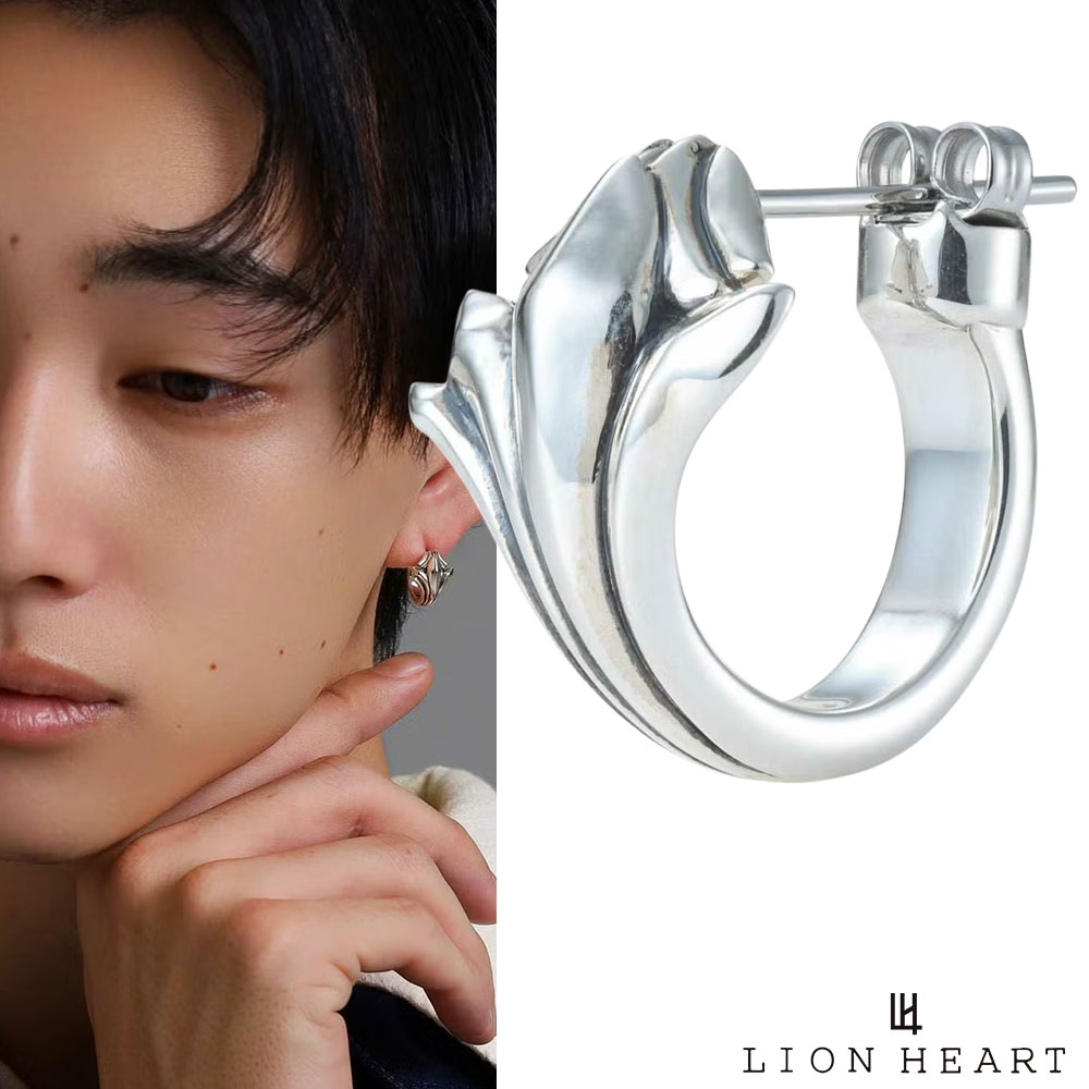 もうすぐ終了！クーポンで10％OFF 26日1時59分まで ライオンハート ハウル クロッシングピアス クロウデザイン シルバー925 フープ 片耳用 1点売り メンズ ブランド