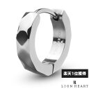 ライオンハート カッティング フープピアス サージカルステンレス シルバー 片耳用 1点売り メンズ ブランド LION HEART