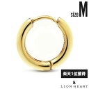 ライオンハート プレーン フープ ピアス サージカルステンレス ゴールド M 片耳用 1点売り メンズ ブランド LION HEART