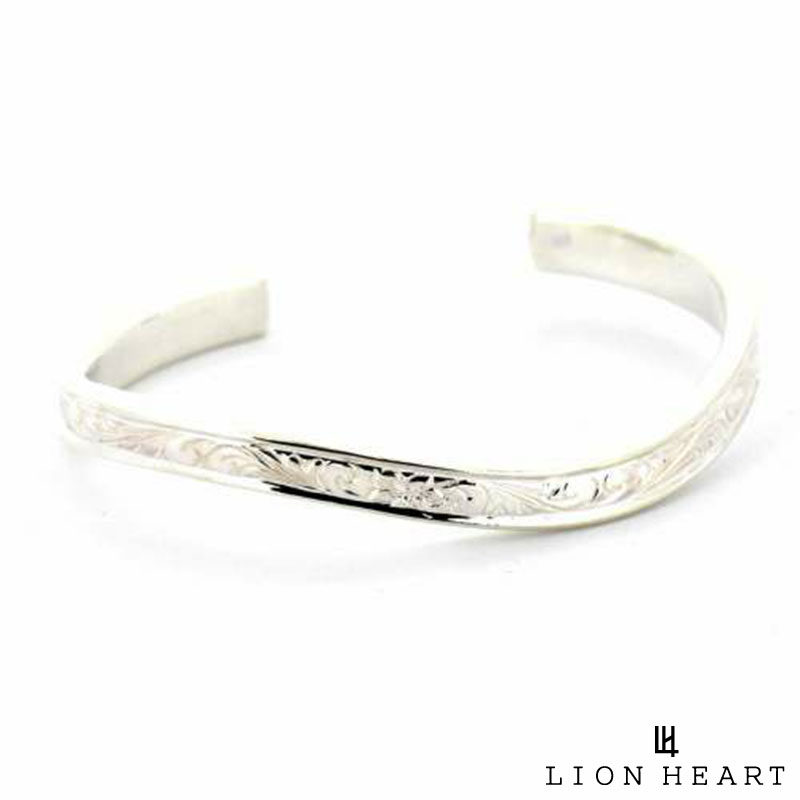 ライオンハート プルメリア ミディアムウェーブバングル シルバー925 メンズ ブランド LION HEART
