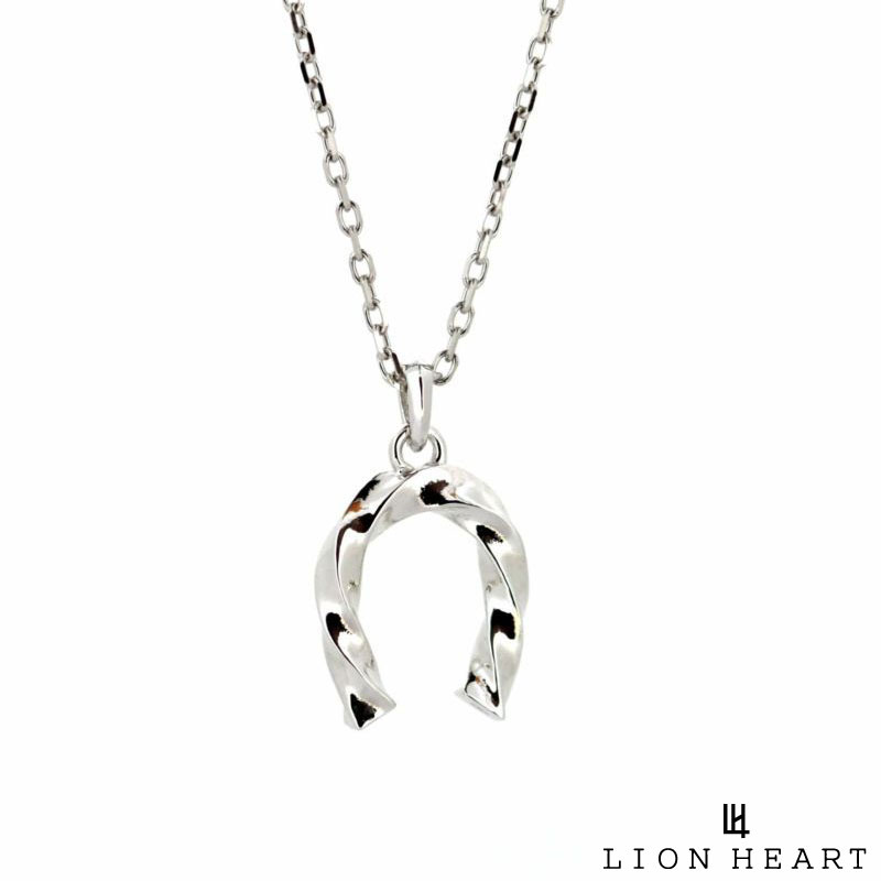 ライオンハート ツイストホースシュー プチネックレス K10ゴールド ホワイトゴールド メンズ ブランド ..