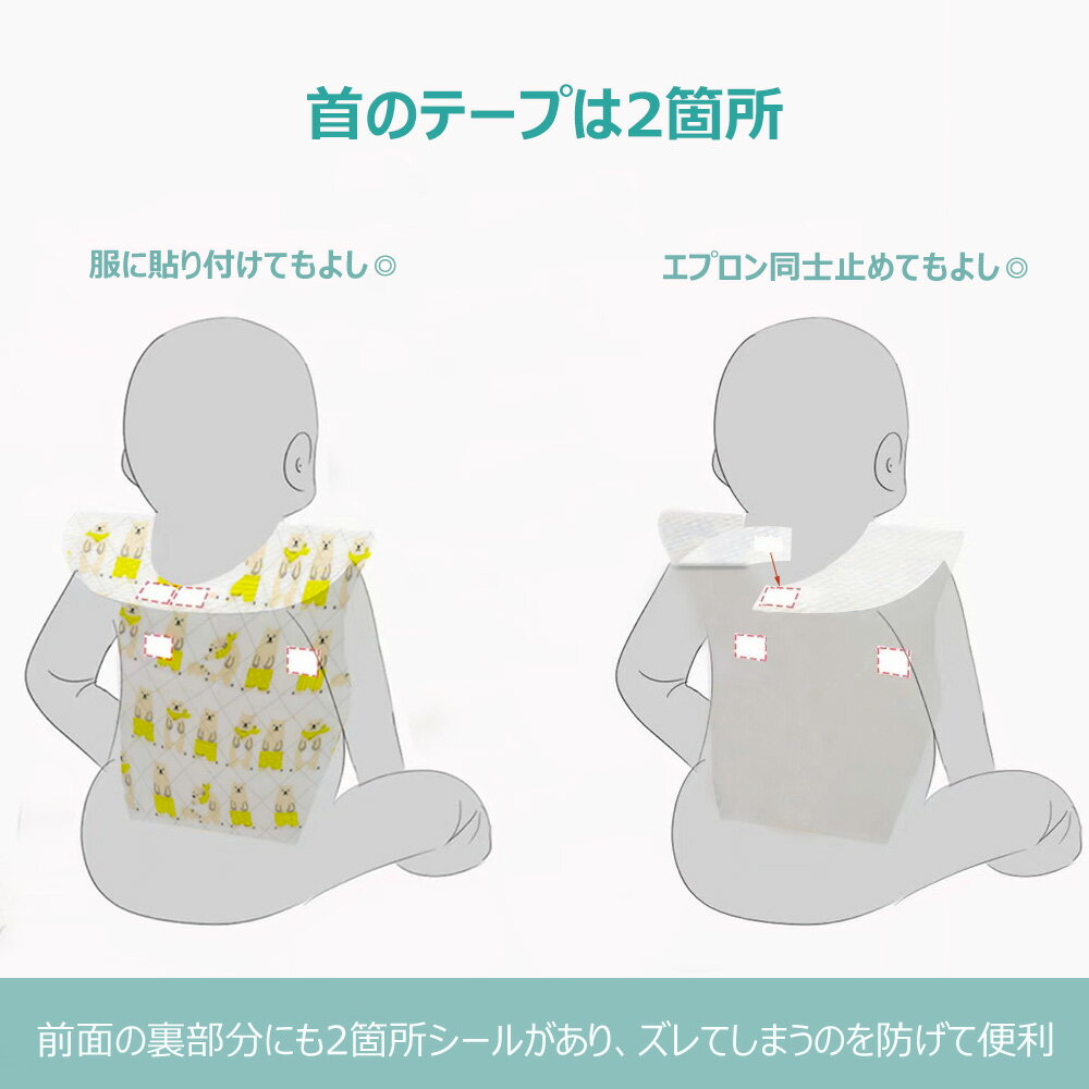 お食事エプロン 使い捨て ベビーエプロン 30枚入り 個包装 使い捨て スタイ 使い捨てエプロン 使い捨てビブ 使い捨てスタイ 防水 離乳食エプロン お出かけエプロン よだれかけ 使い捨てベビーエプロン ビブ スタイ ベビー用品 離乳食 WAYONE