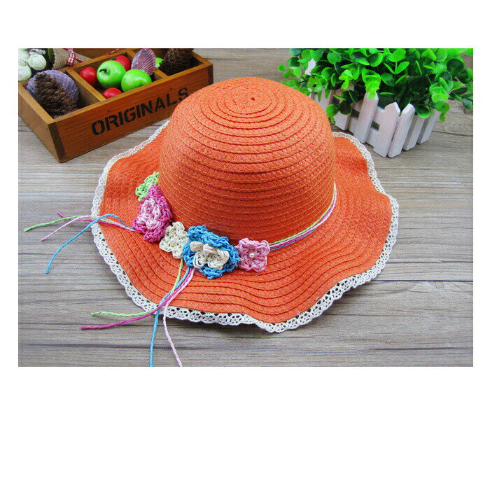 キッズ 帽子 日よけ 女の子 麦わら帽子 子供 ストローハット 子供帽子 夏帽子 サフ...