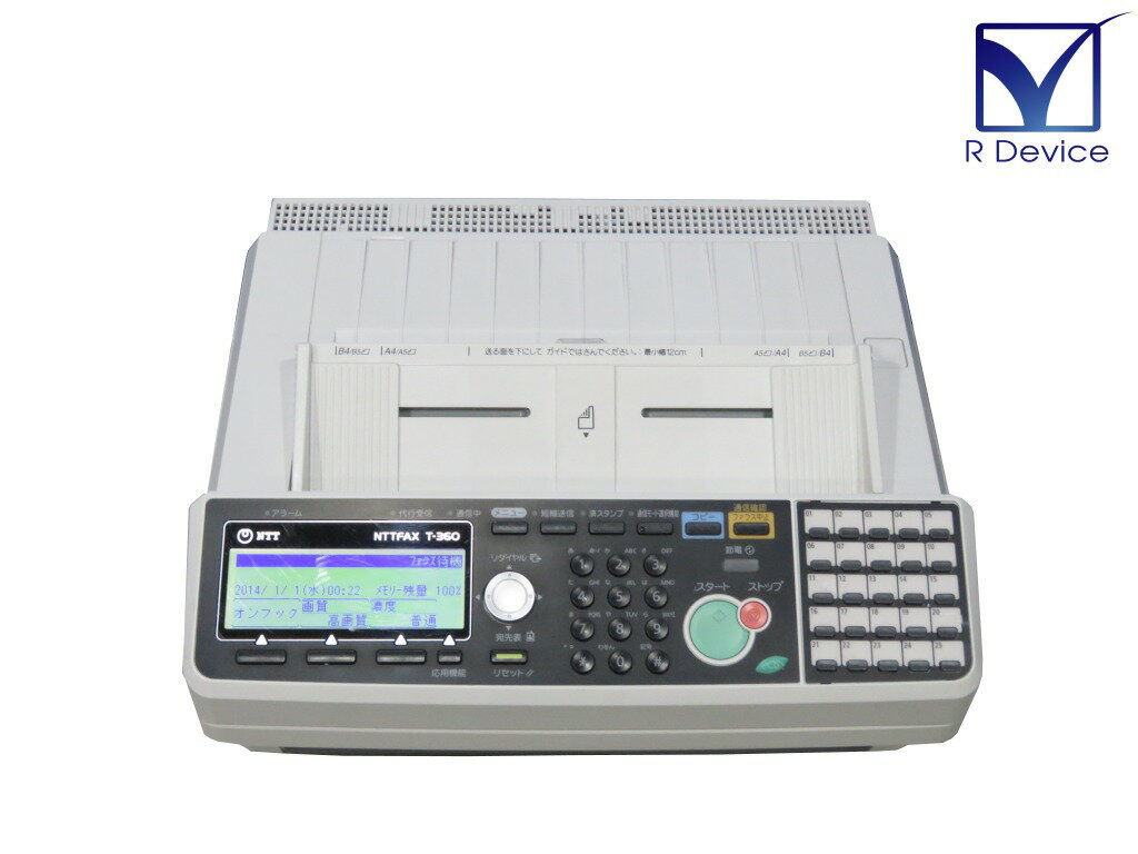 ■詳細 NTTFAX T-360 FAX B4送受信対応 普通紙/感熱紙 FAX 中古品、動作確認済みです。 本体初期化済み。FAX送受信テストOKです。 トータル印字枚数は約900枚と使用わずかのコンディションになります。 付属品はロール...