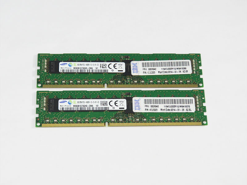 00D5042 IBM 計16GB (8GBx2) DDR3-1866 PC3-14900R ECC Reg SAMSUNG M393B1G73QH0【中古】【送料無料セール中! (大型商品は対象外)】